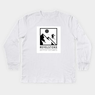 Revelstoke British Columbia Canada ski Kids Long Sleeve T-Shirt